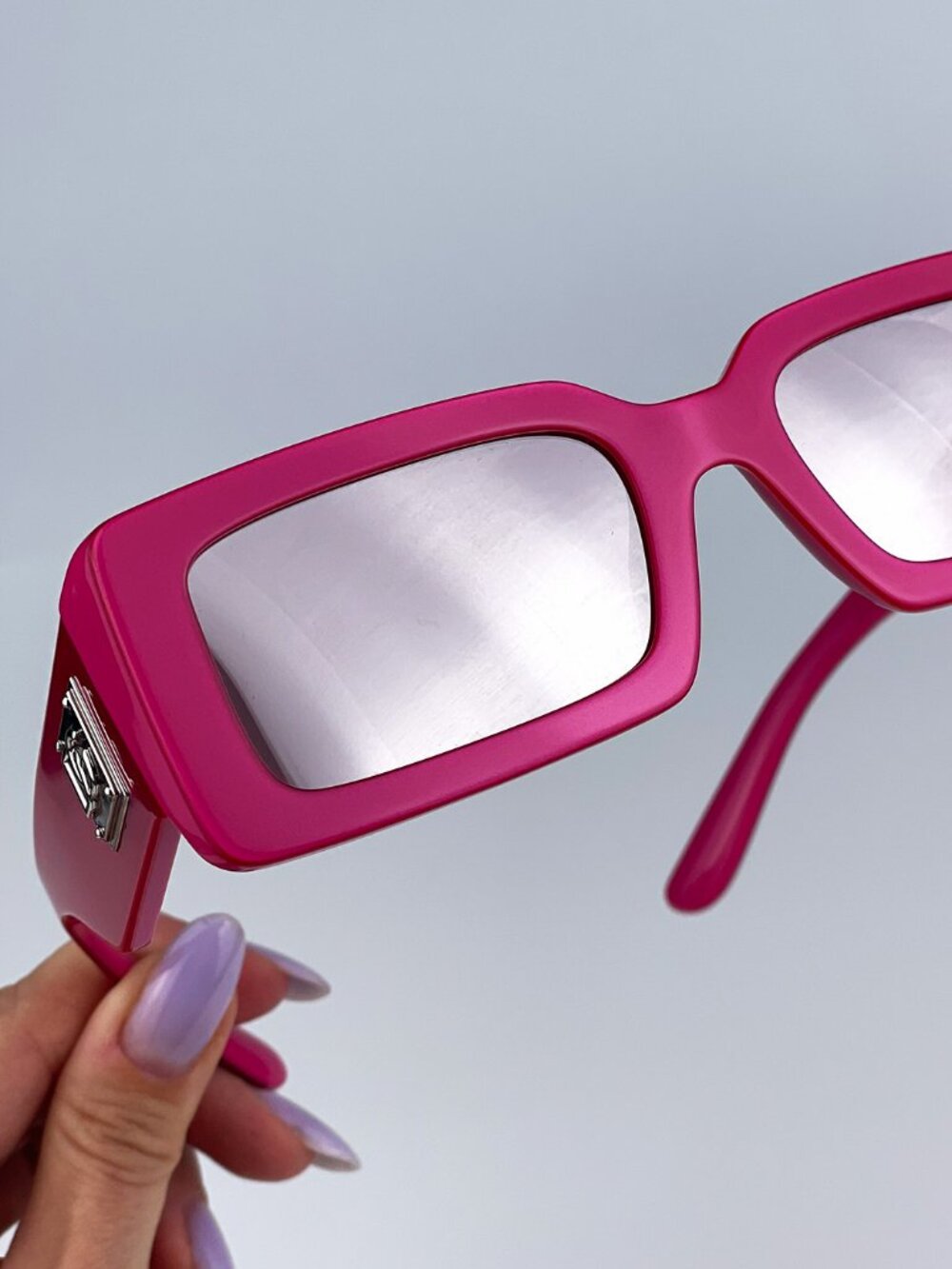 DOLCE & GABBANA DG4416 33794Z METALLIC PINK RECTANGLE MIRROR SUNGLASSES